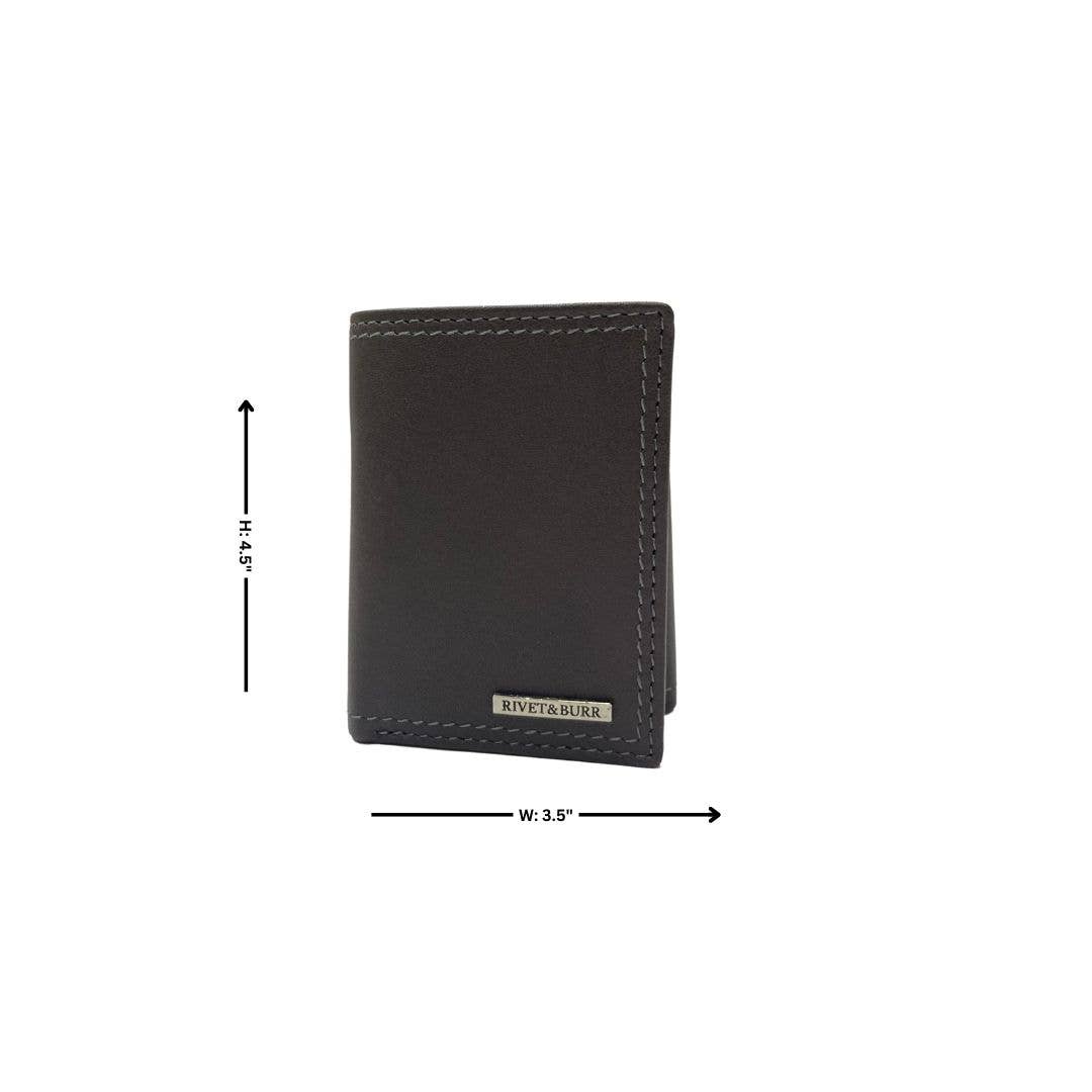 Double Stitch Leather Trifold Wallet