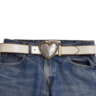 Heart Buckle Vintage Leather Belt