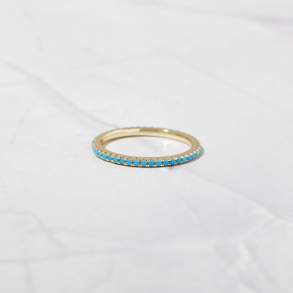 Sterling Silver Turquoise Eternity Ring