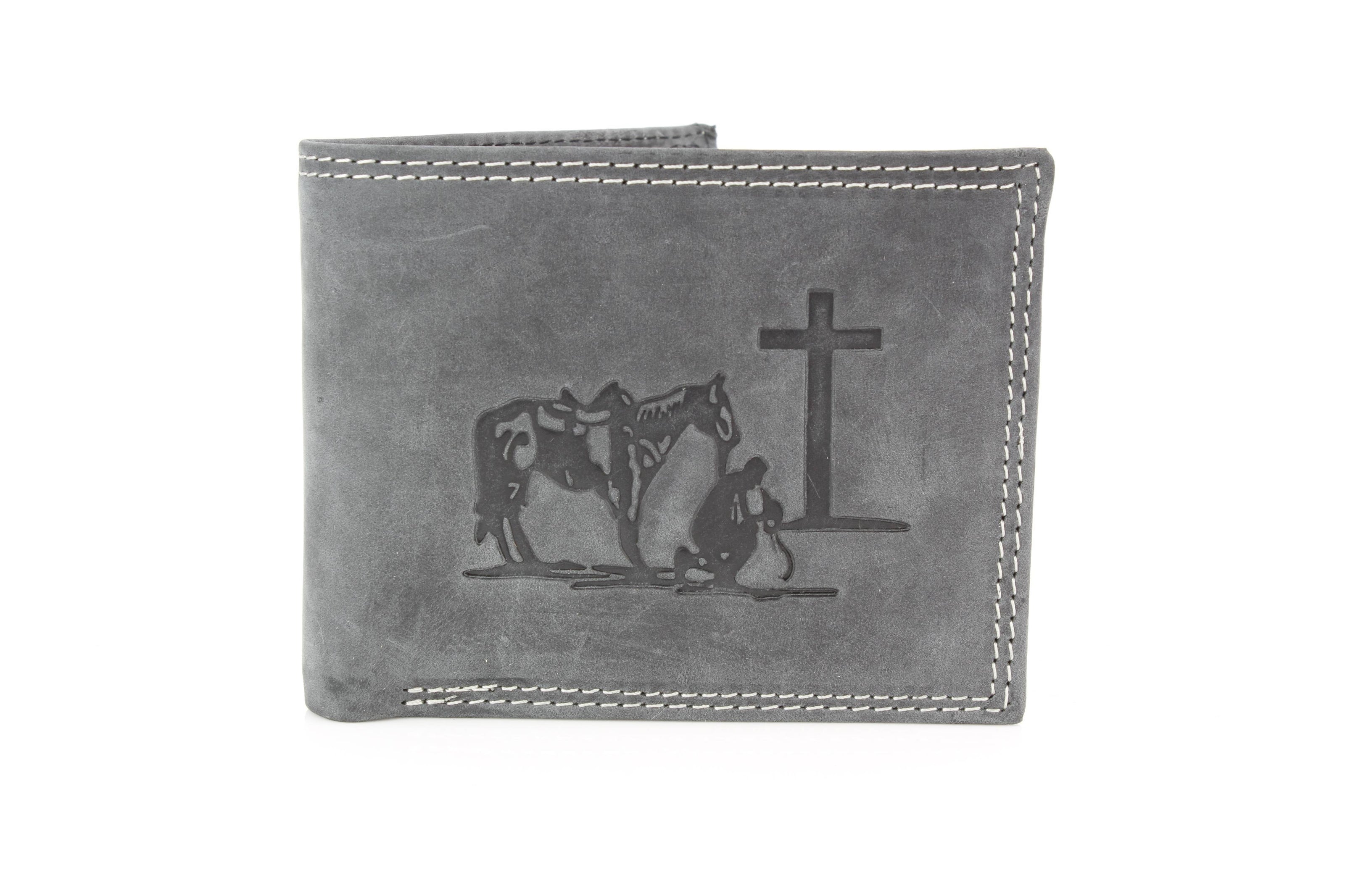 Men’s Bi-Fold Wallet with Praying Cowboy Emboss