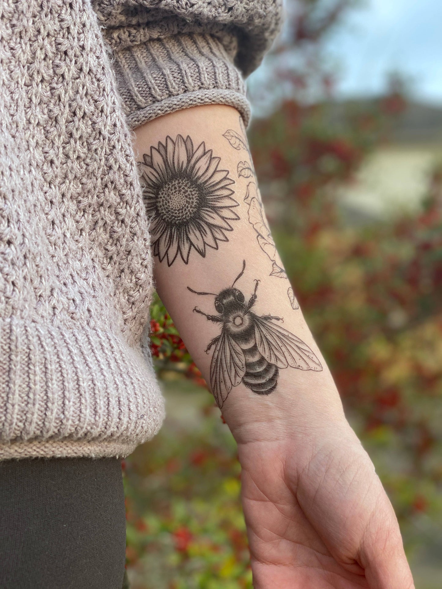 Big Bee Temporary Tattoo