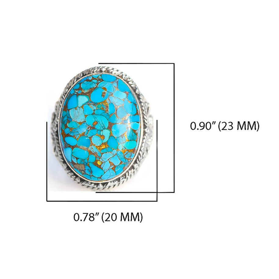 Blue Copper Turquoise Solitaire Ring