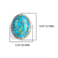 Blue Copper Turquoise Solitaire Ring