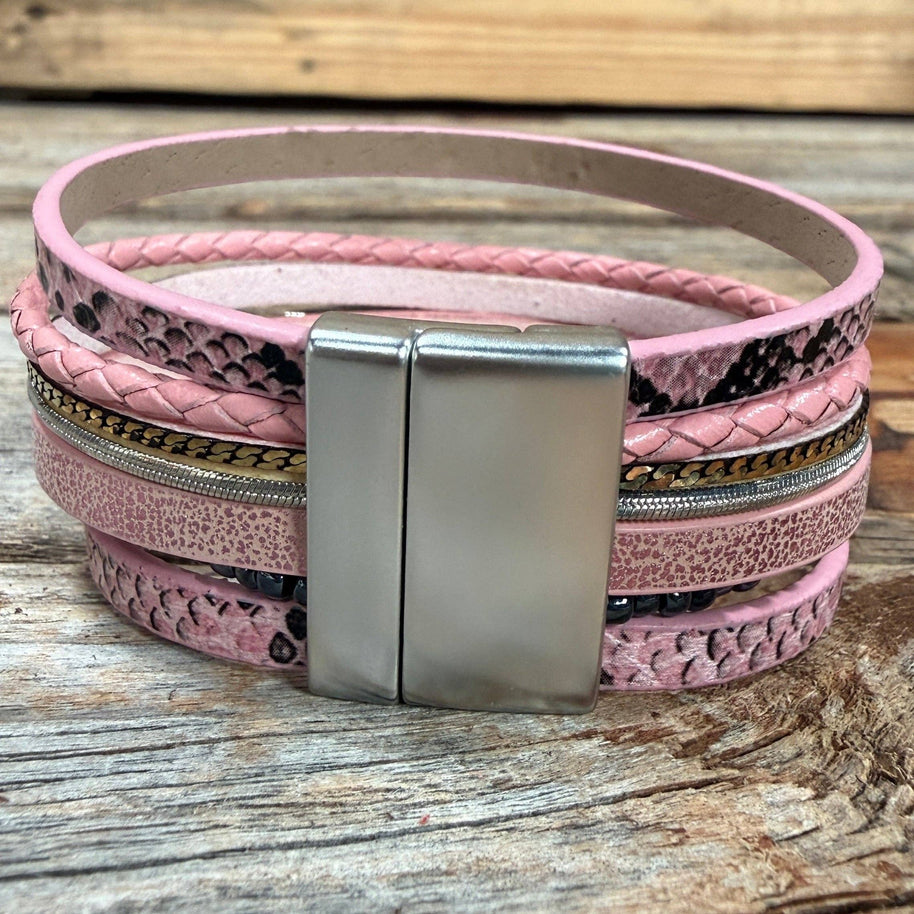 Pink Boho Wrap Bracelet