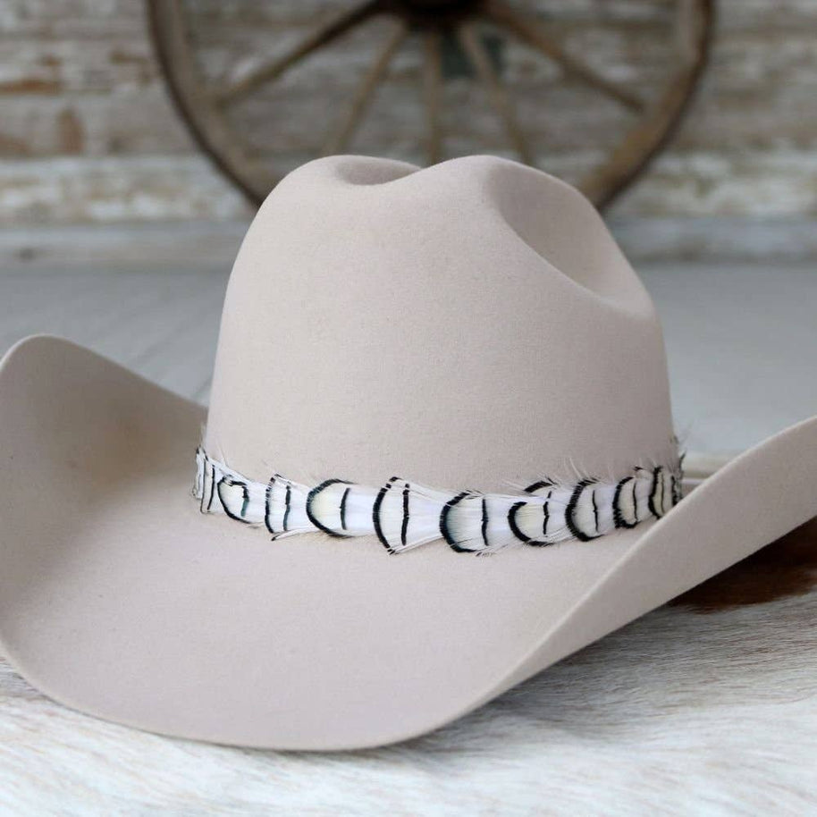 White Feather Hat Band - Luna
