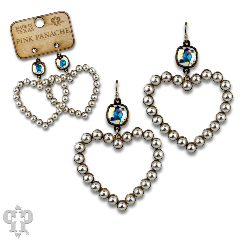 Swarovski® crystals Pearl Heart Earring