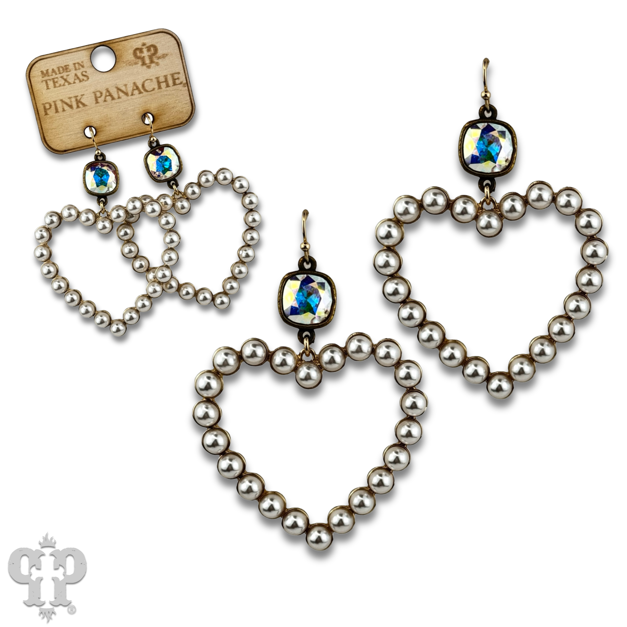 Swarovski® crystals Pearl Heart Earring