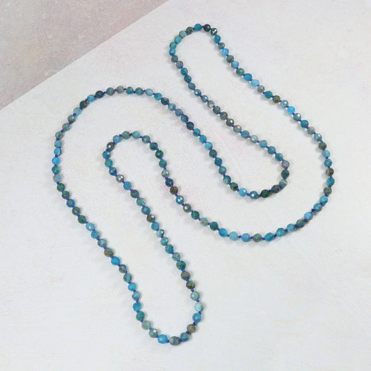 36" 5mm Infinity Faceted Apatite Necklace