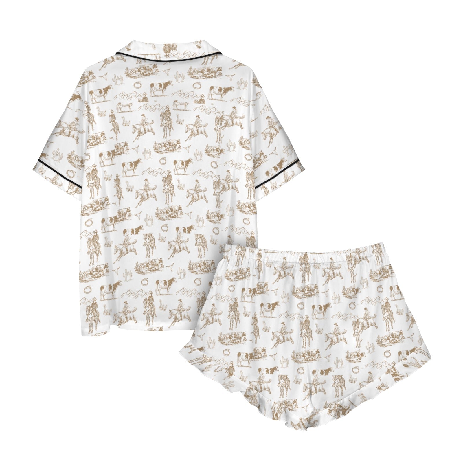 Ranch Life Western Satin Western Pajama Set