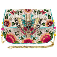 Dream Chaser Ivory Beaded Butterfly Crossbody Clutch Handbag