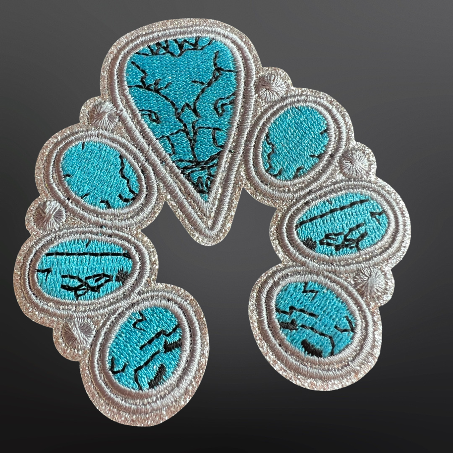 Western Trucker Hat Patch - Turquoise Naja