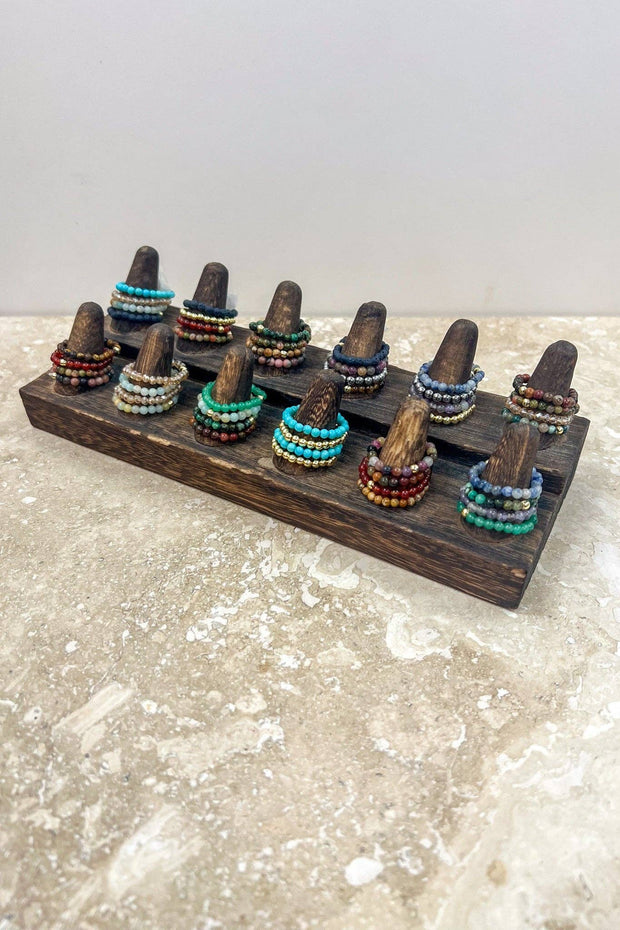 Stretchy Beaded Stack Rings