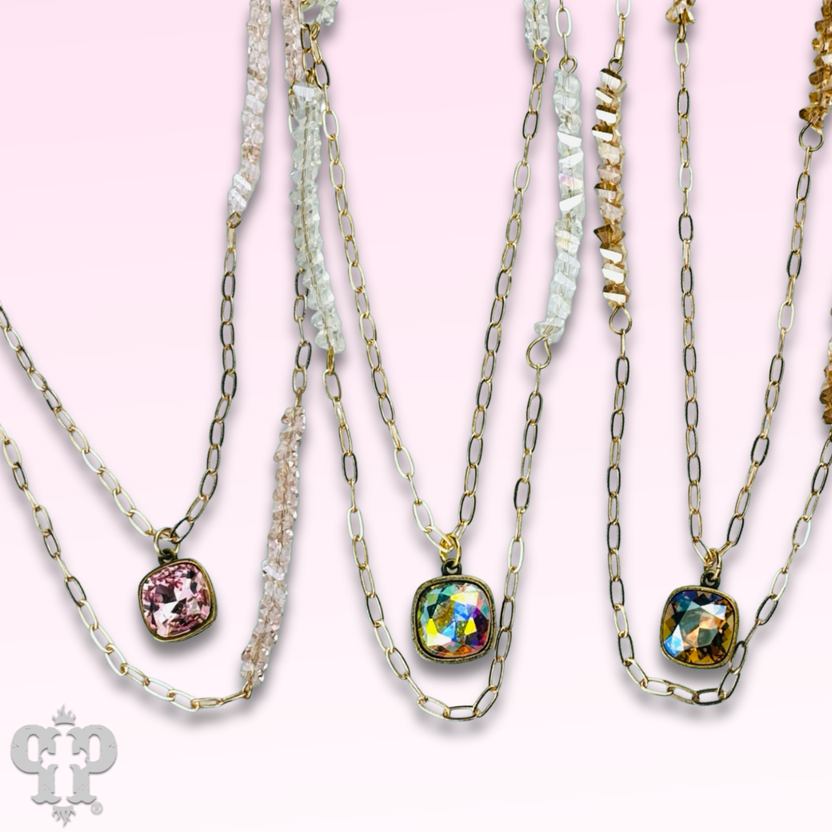 Swarovski® crystal paperclip chain necklace