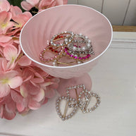 Tee Tie Round Gold with Blingy Clear Rhinestones