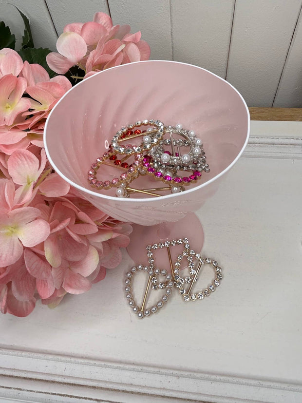 Tee Tie Round Gold with Blingy Clear Rhinestones