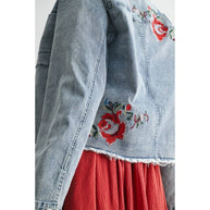 Rose Embroidered Denim Jacket