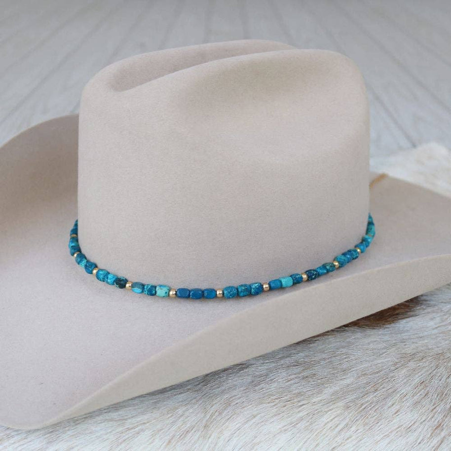 Chunky Deep Blue Stone Hat Band - Briggs