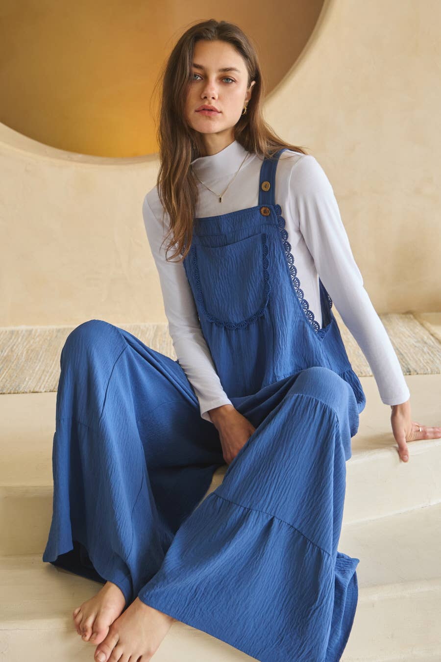Tired Wide Leg Overall