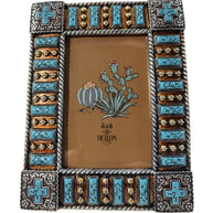 Western Concho Cross & Turquoise 6” x 4” Picture Frame
