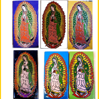 Hand-painted Small Guadalupe Ceramic Wall Tile, Assorted  Colors