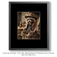 Hard Day Raccoon Art Print