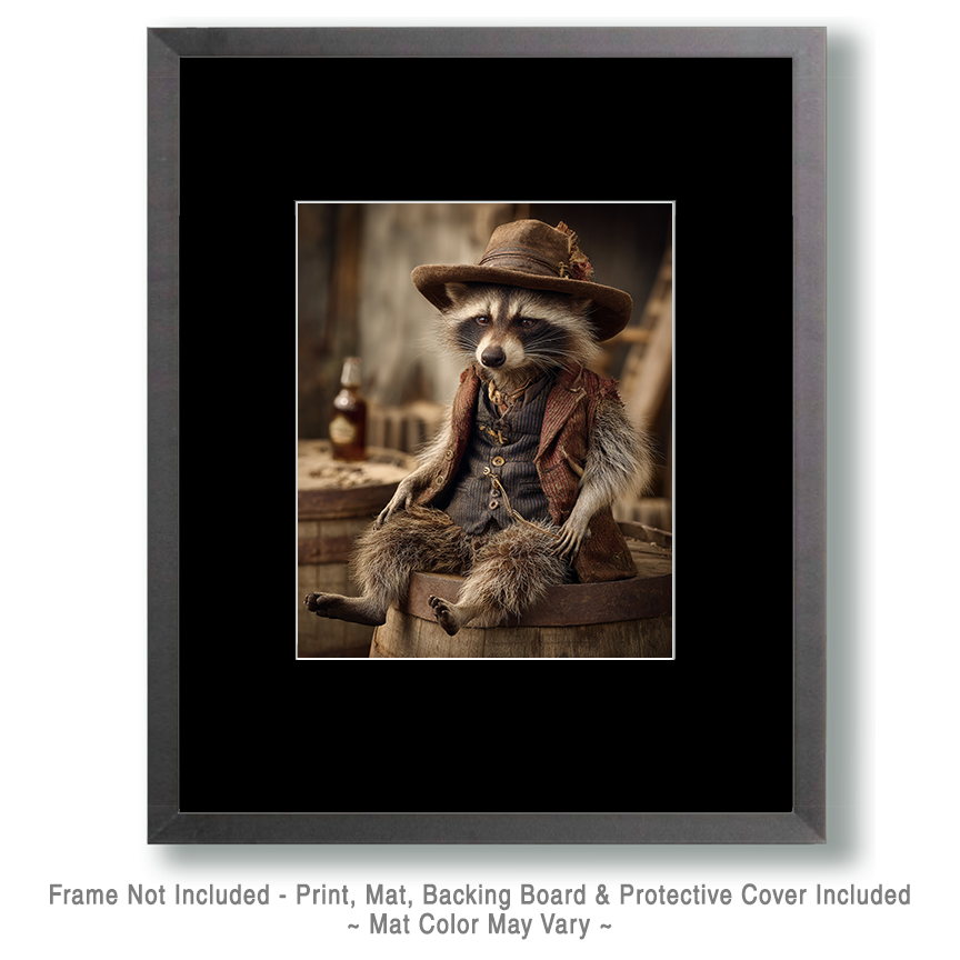 Hard Day Raccoon Art Print