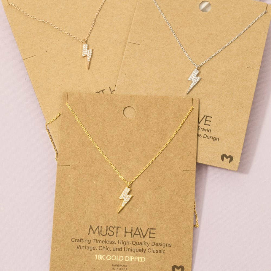 Cz Lightning Bolt Necklace