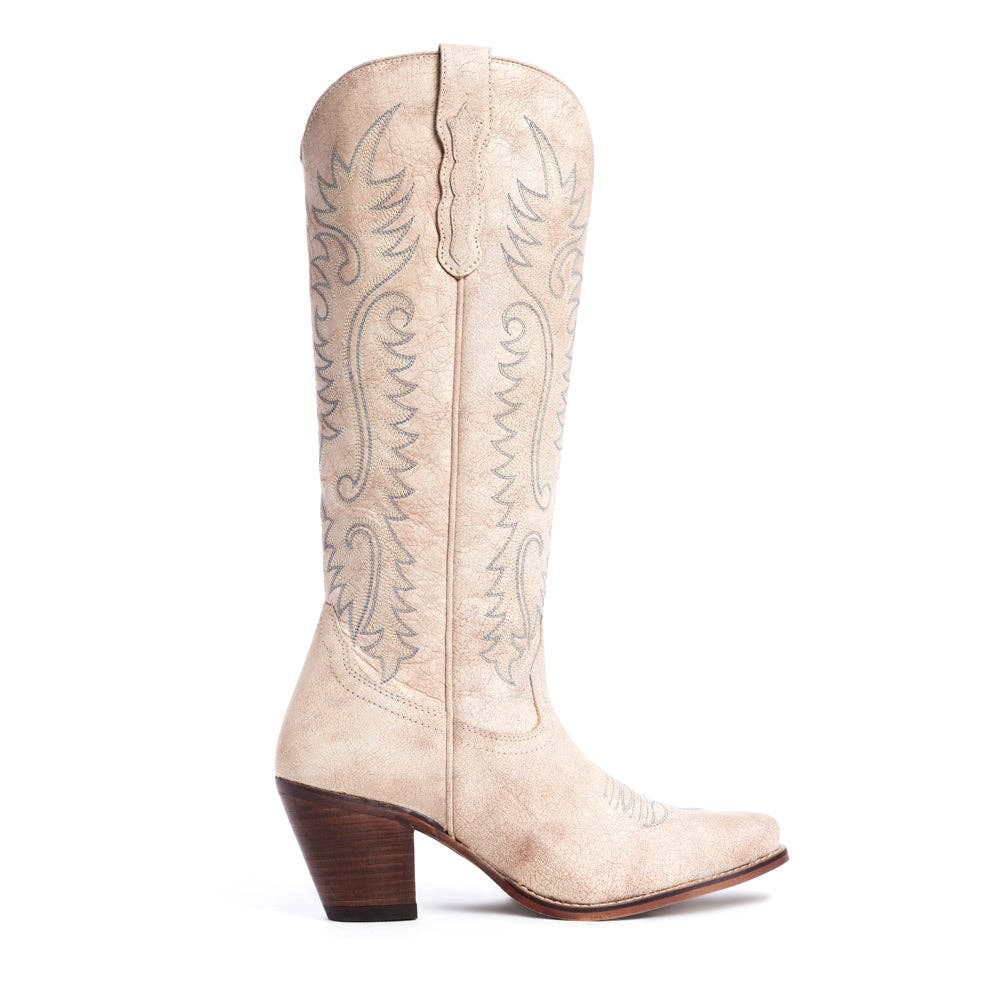 Myra Syllvia Prairie Leather Boots, Ivory