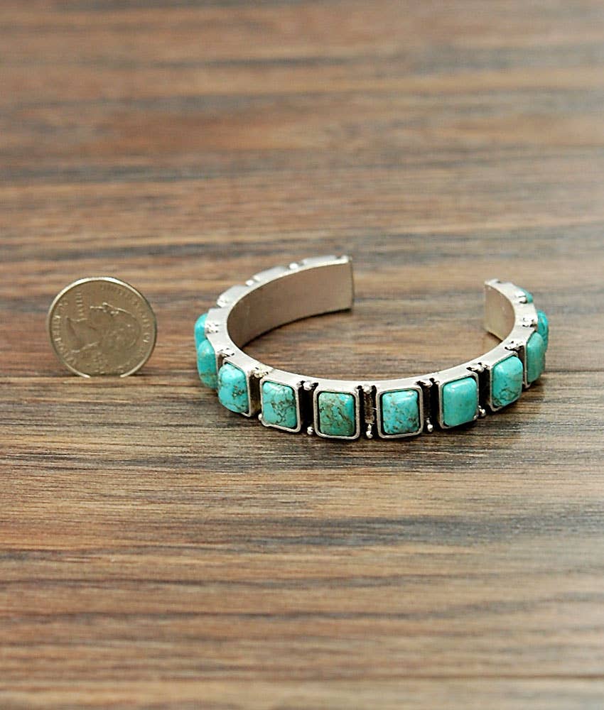 Turquoise Cuff Bracelet, Square