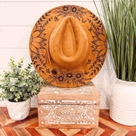 Engraved Floral Rancher Hat