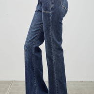 High-Rise Boot Cut Jeans Seam Detail