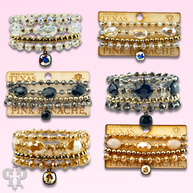 Swarovski® drop four-strand faceted bead bracelet