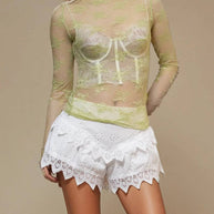 Long-Sleeve Lace Top