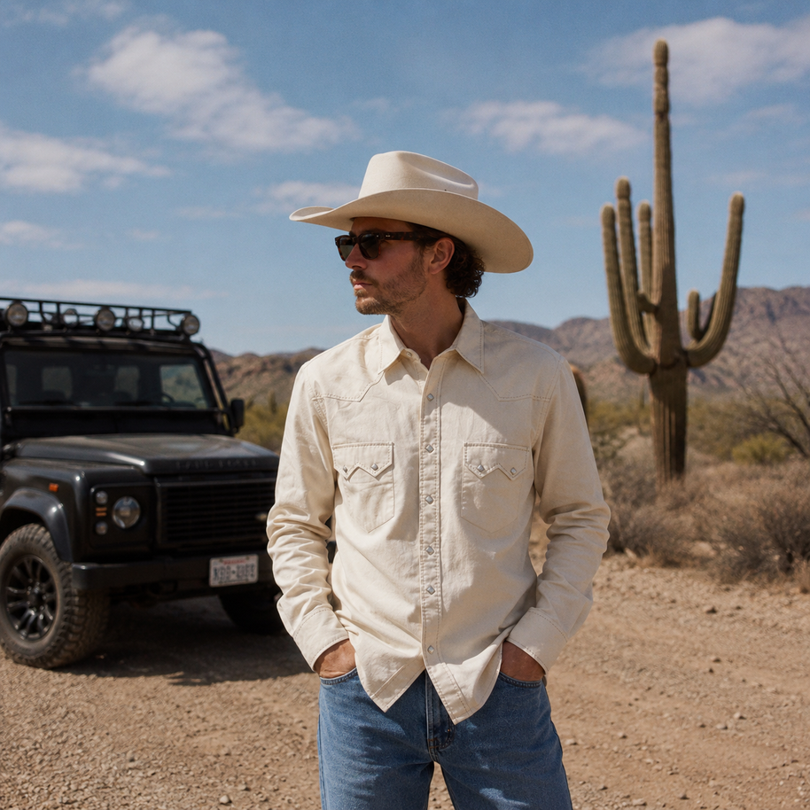 Western Snap Shirt, Tan