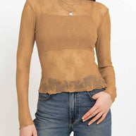 Long-Sleeve Lace Top