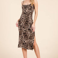 Body Hugging Midi Leopard Dress