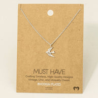 Gold Dipped Flying Bird Necklace