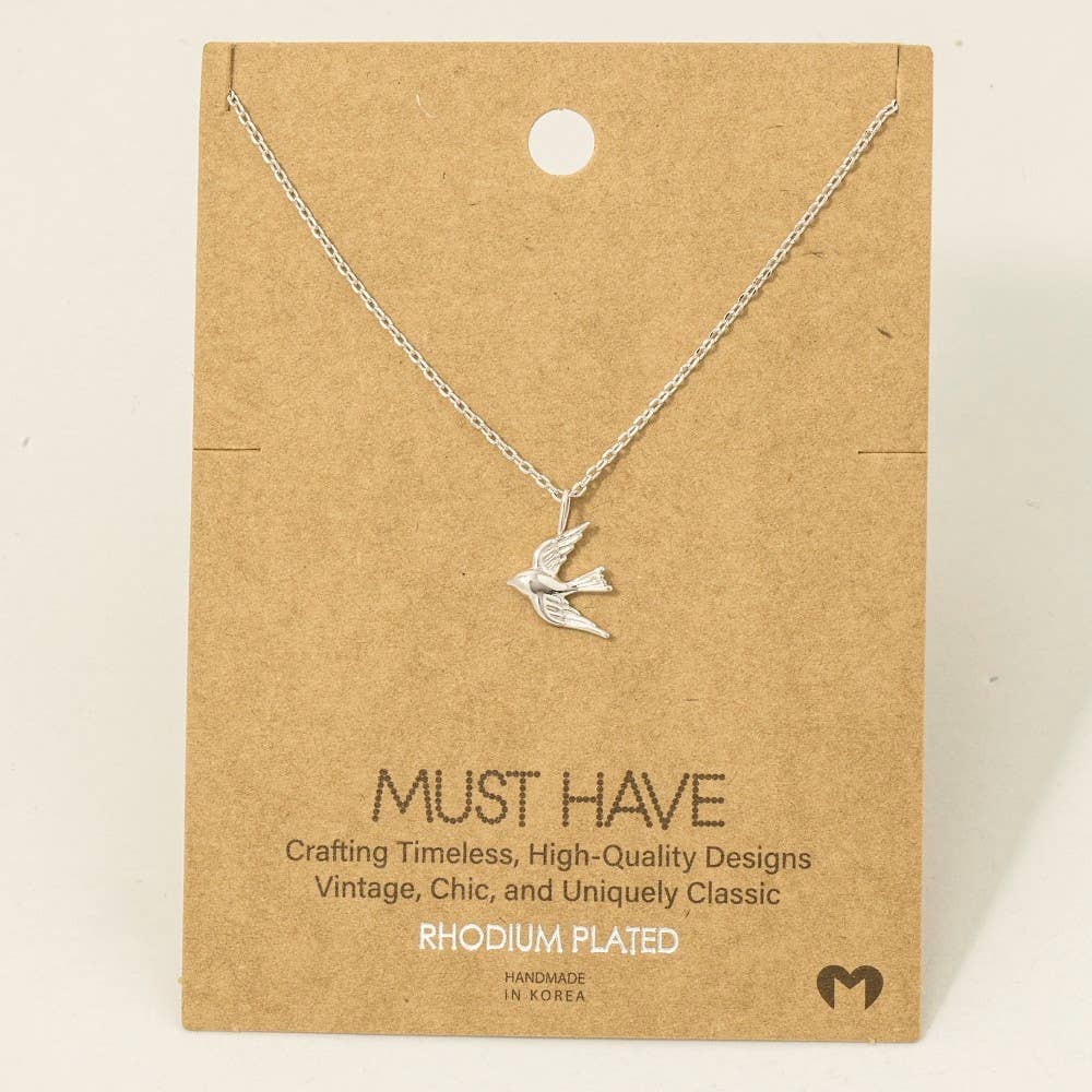 Gold Dipped Flying Bird Necklace