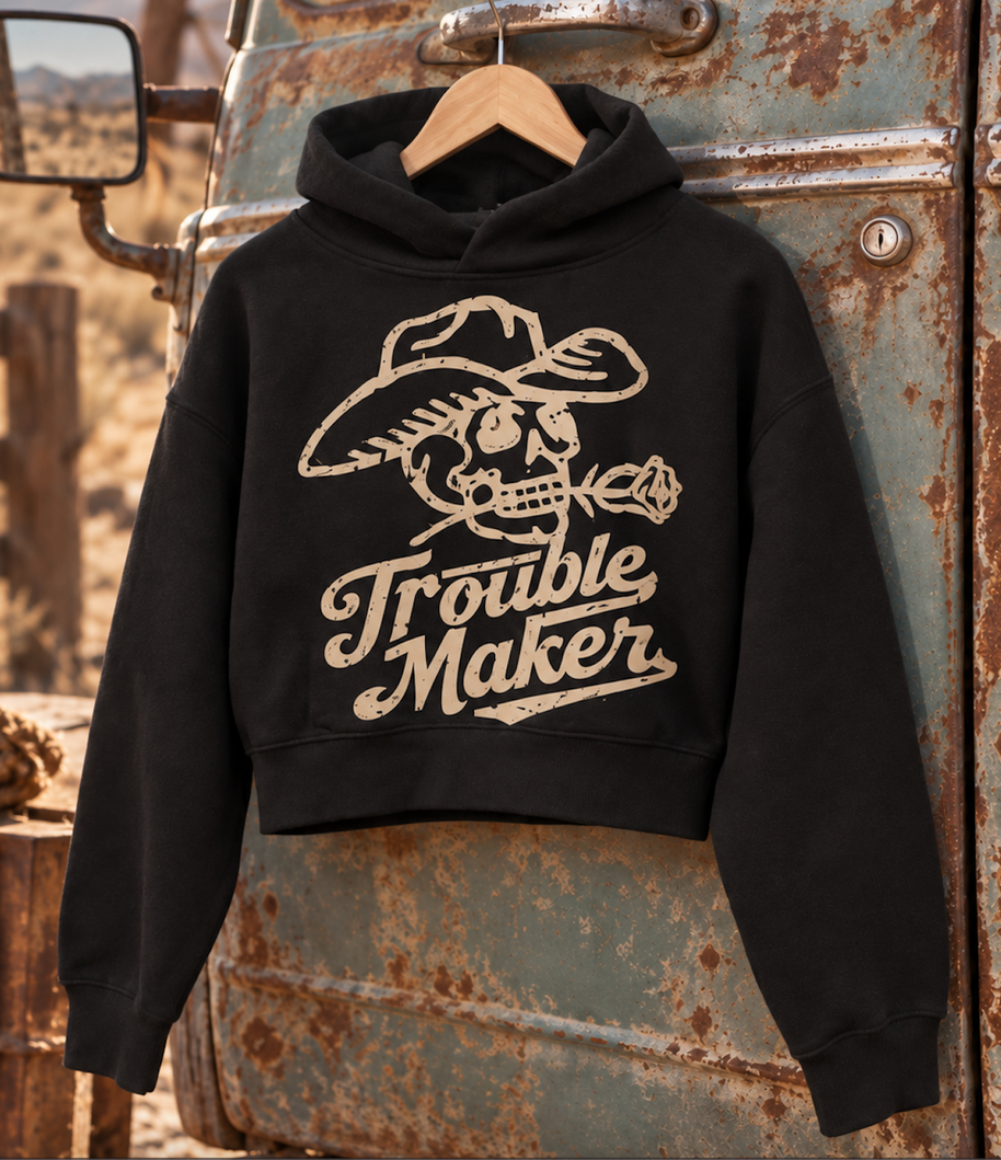 Trouble Maker Cropped Hooded