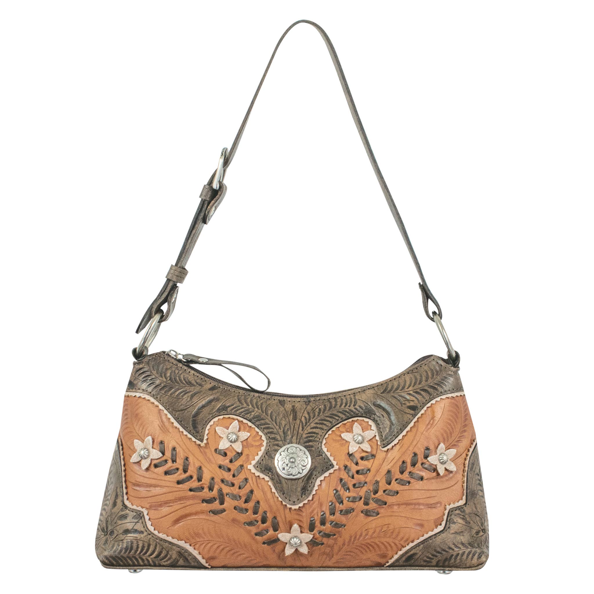 Desert Wildflower Zip Top Shoulder Bag