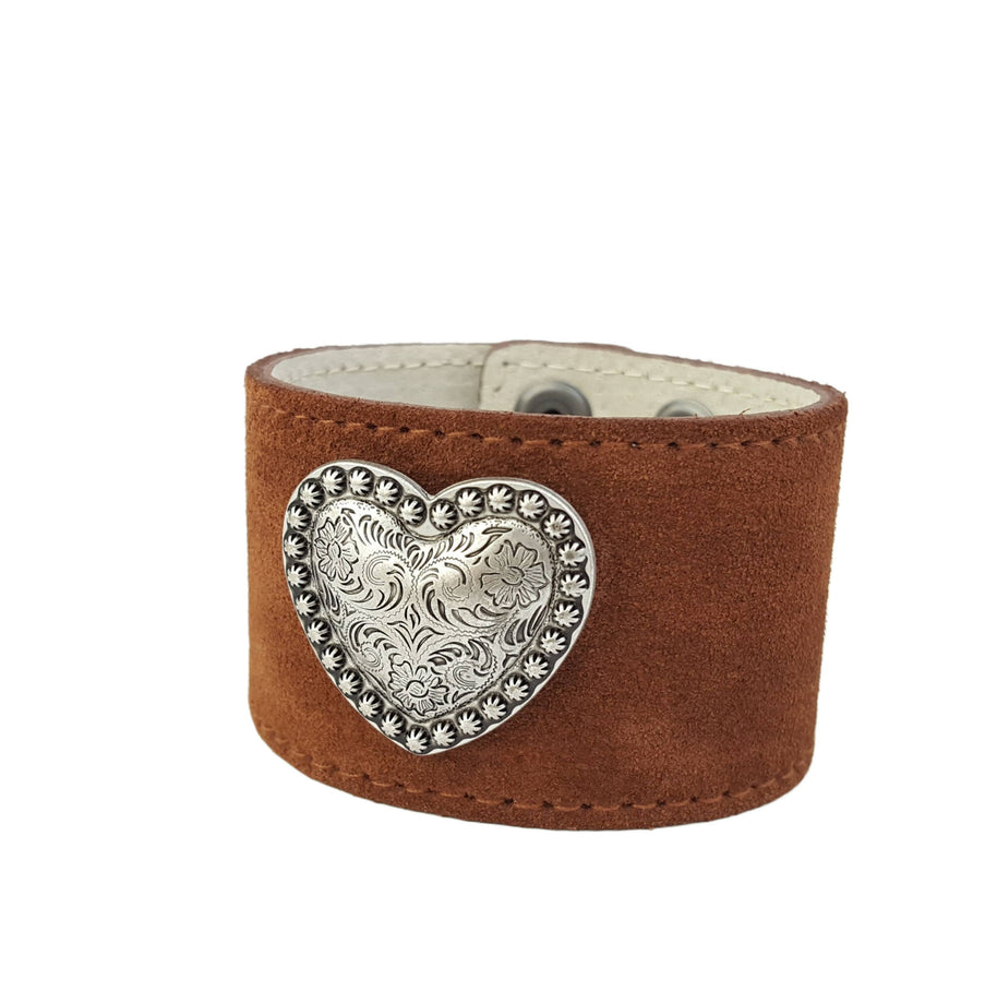 Suede Bracelet with Heart Concho