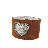 Suede Bracelet with Heart Concho