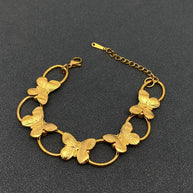 18K GP Steel Butterfly Linked Bracelet
