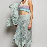 Reverse Ruffle Lace Skirt