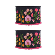 Black & Pink Embroidered Lamp Shade