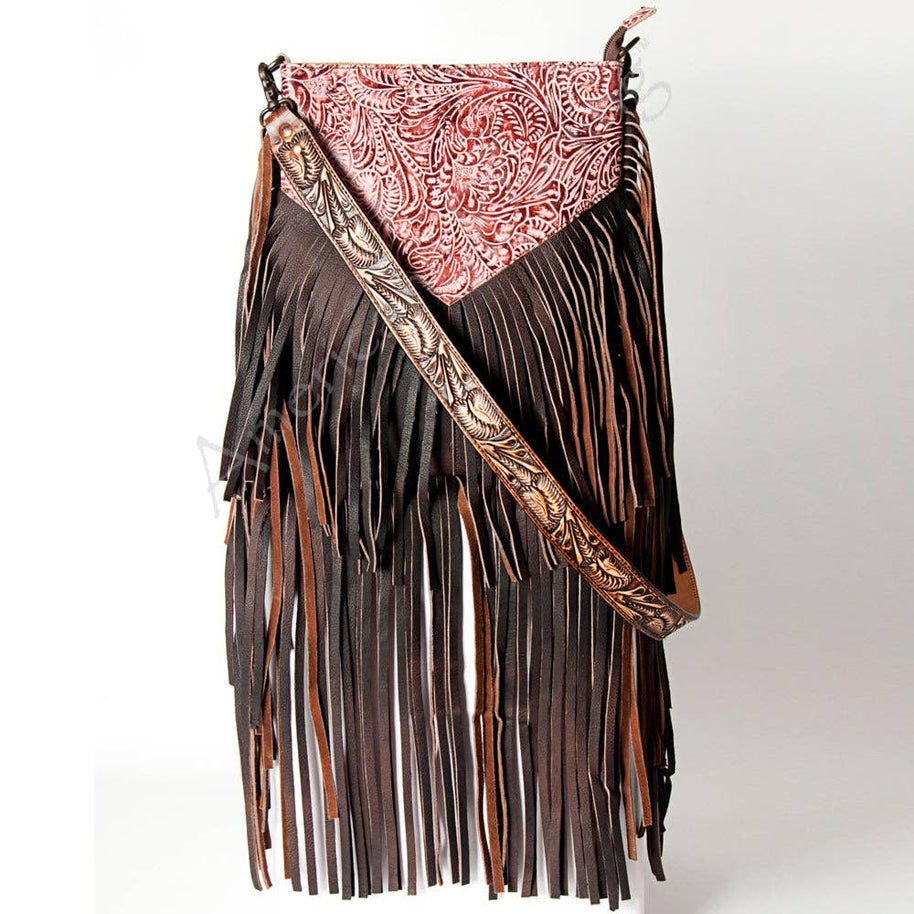 Long Fringe Messenger Leather Bag