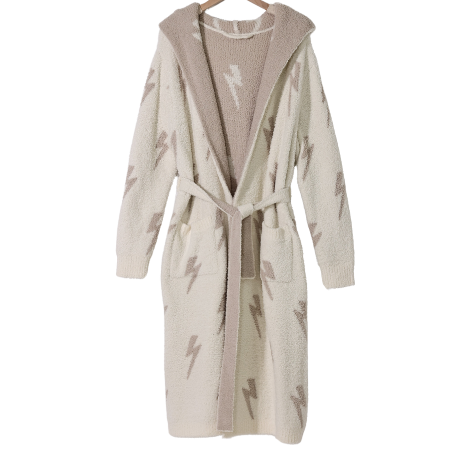 New Hooded Lightning Bolt Luxe Robe