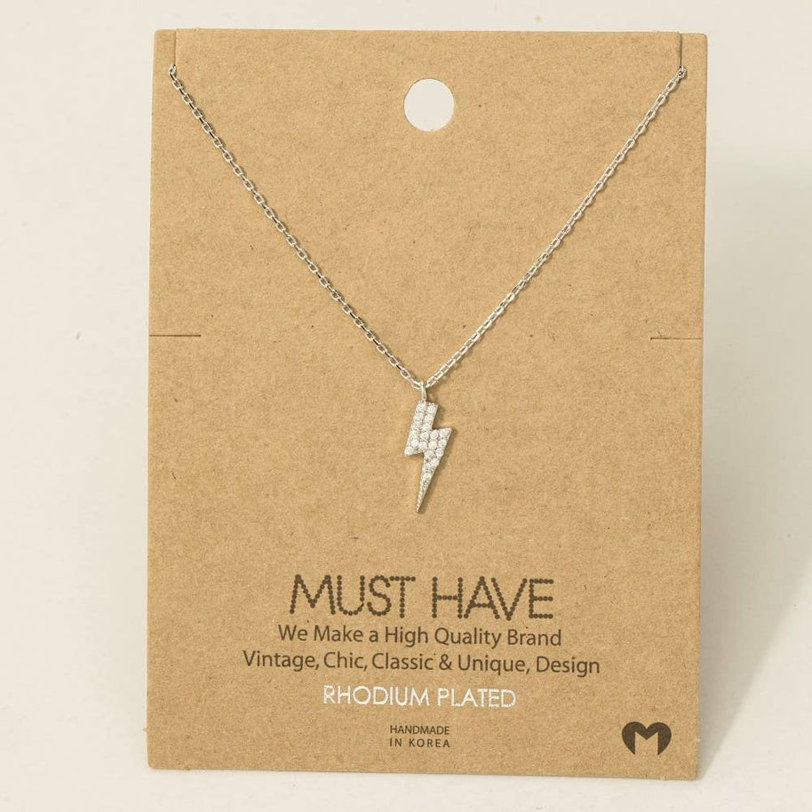 Cz Lightning Bolt Necklace