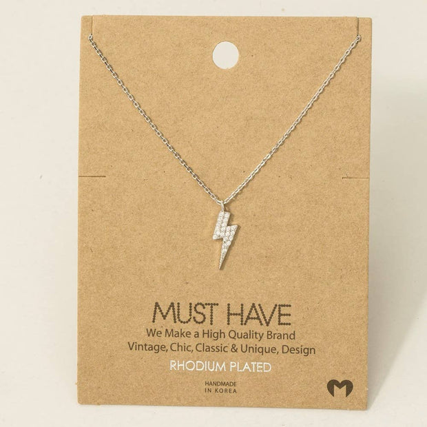 Cz Lightning Bolt Necklace