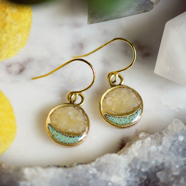 Crushed Mini Moon Earring